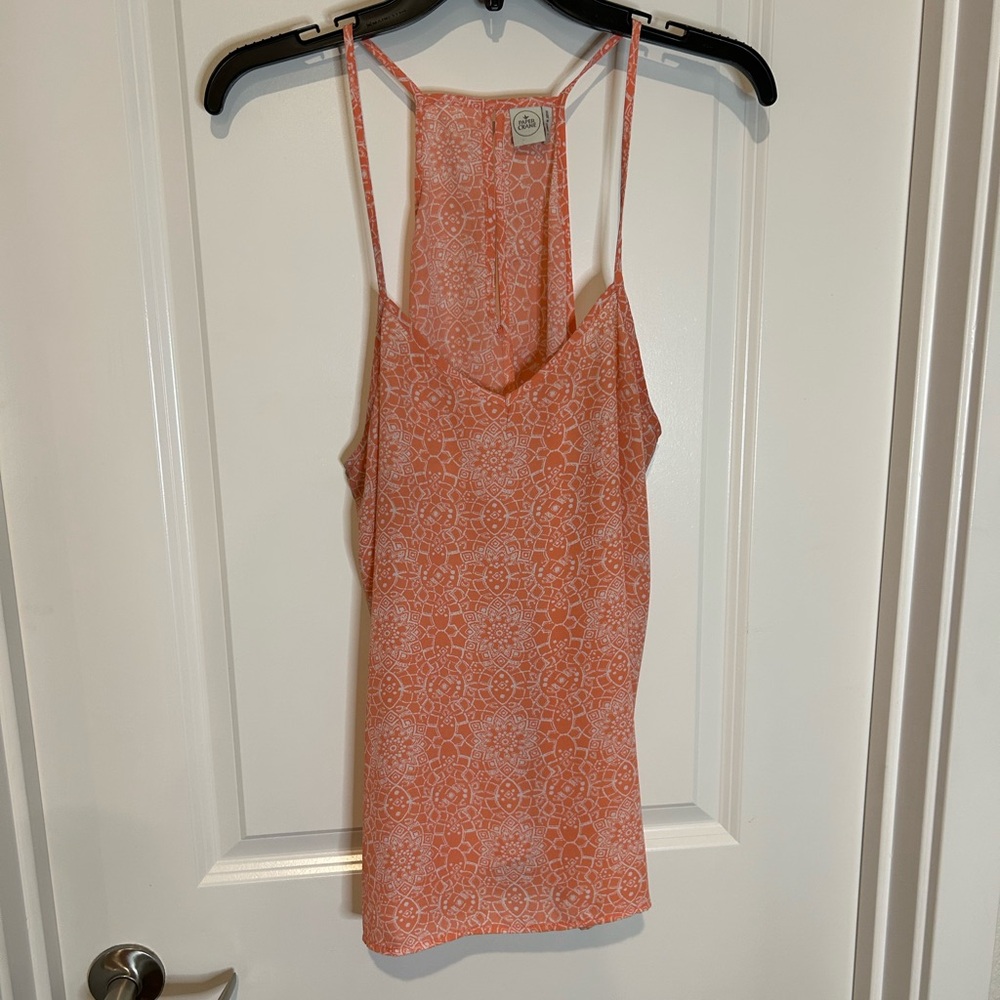 Orange Patterned Tank Top